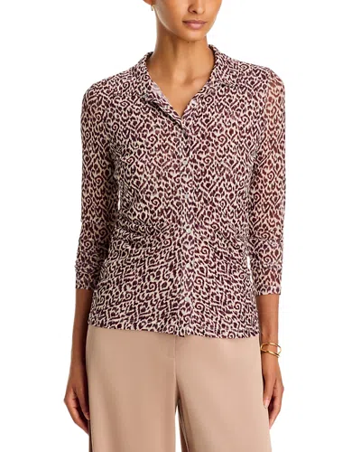 Johnny Was Button Front Ruched Shirt In Multi