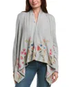 Johnny Was Button Neck Draped Cardigan In Gray