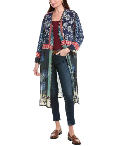 Johnny Was Cali Silk Kimono In Blue