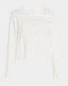 Johnny Was Calista Cropped Lace-inset Jacket In White