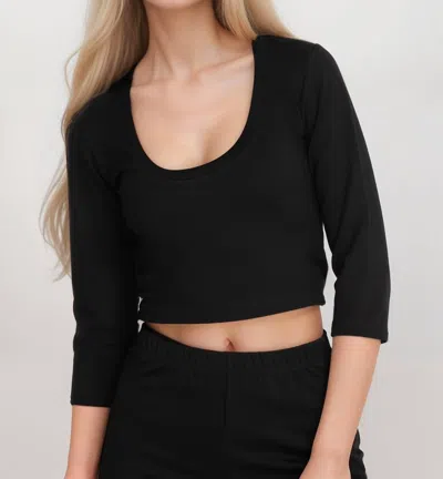Johnny Was Calme Ponte Scoop Neck Top In Black