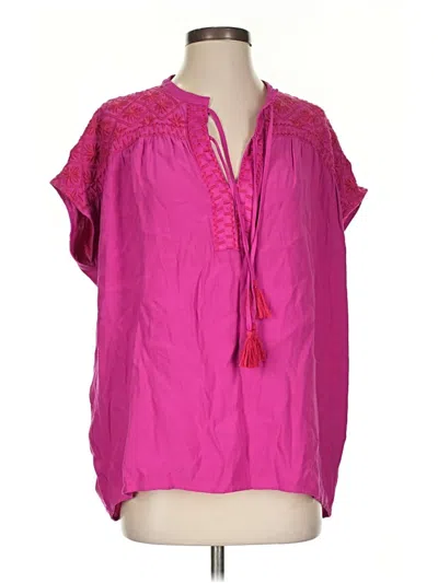 Johnny Was Calme Short Sleeve Blouse In Pink
