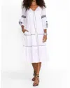 Johnny Was Cam Tiered Midi Dress In White