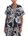 Johnny Was Camp Shirt Cover-up In Black