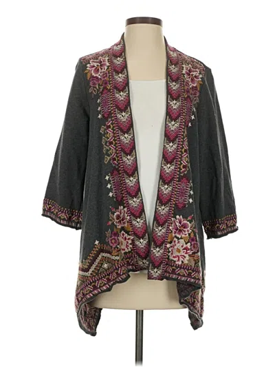 Pre-owned Johnny Was Cardigan Sweater In Black