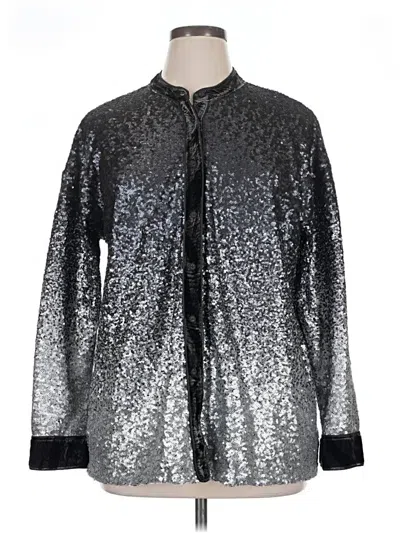 Pre-owned Johnny Was Cardigan Sweater In Silver