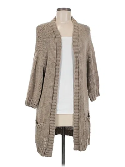 Pre-owned Johnny Was Cardigan Sweater In Tan