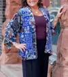 Johnny Was Carwin Burnout Kimono In Blue-purple In Blue