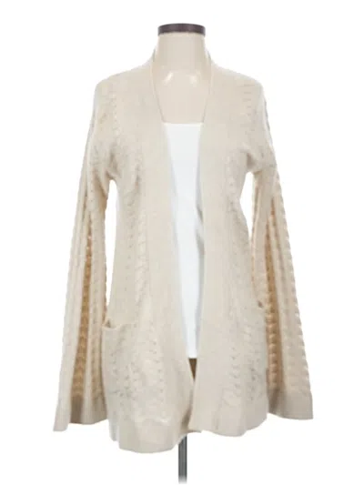 Pre-owned Johnny Was Cashmere Cardigan Sweater In Ivory