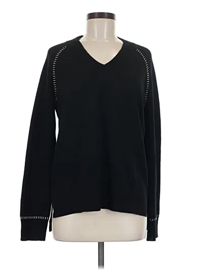 Pre-owned Johnny Was Cashmere Pullover Sweater In Black