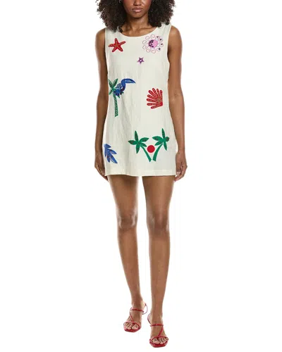 Johnny Was Cassady Linen Mini Dress In White
