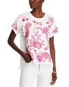 Johnny Was Cassia Embroidered Swing Tee In White
