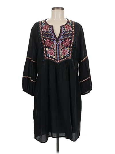 Pre-owned Johnny Was Casual Dress In Black
