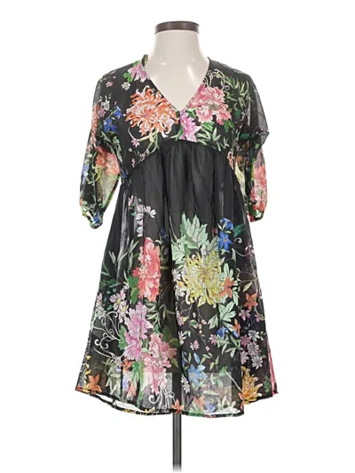 Pre-owned Johnny Was Casual Dress In Black