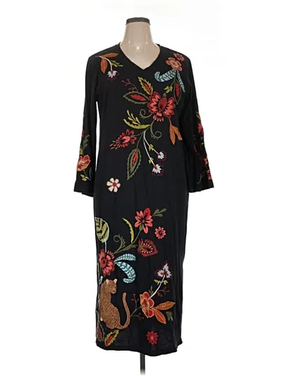 Pre-owned Johnny Was Casual Dress In Black