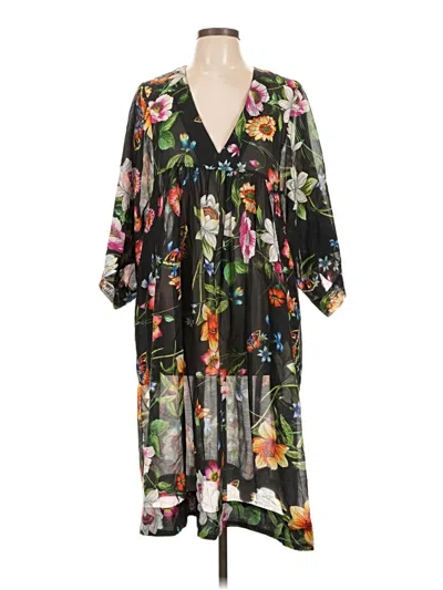 Pre-owned Johnny Was Casual Dress In Black