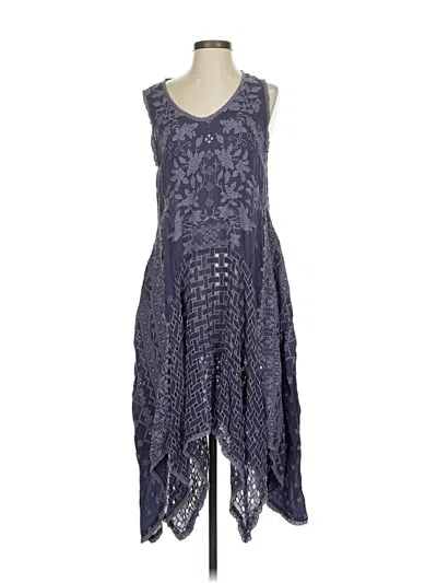 Pre-owned Johnny Was Casual Dress In Blue