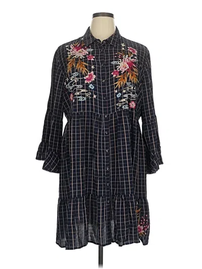 Pre-owned Johnny Was Casual Dress In Blue