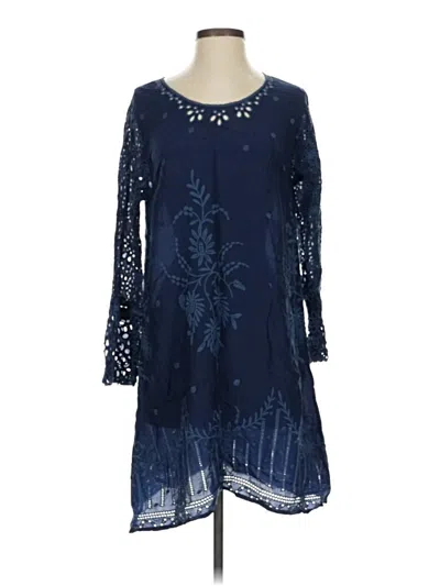Pre-owned Johnny Was Casual Dress In Blue