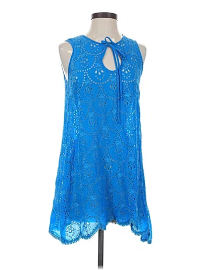Pre-owned Johnny Was Casual Dress In Blue