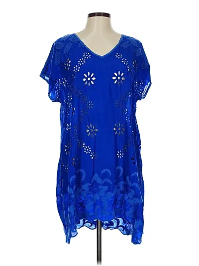 Pre-owned Johnny Was Casual Dress In Blue