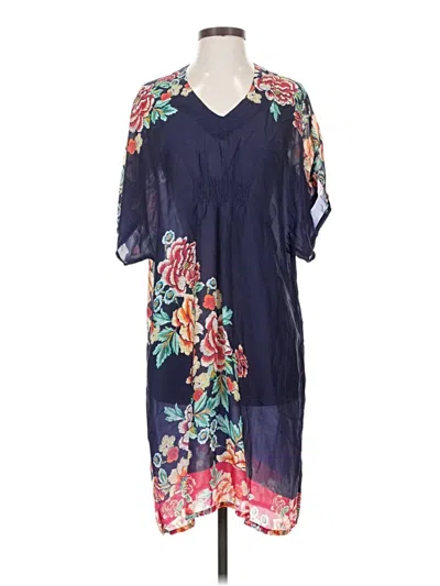 Pre-owned Johnny Was Casual Dress In Blue
