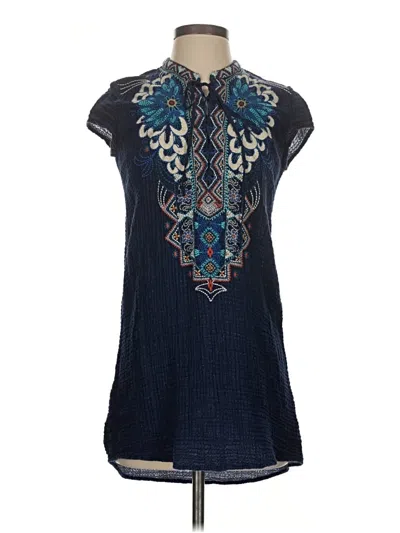 Pre-owned Johnny Was Casual Dress In Blue