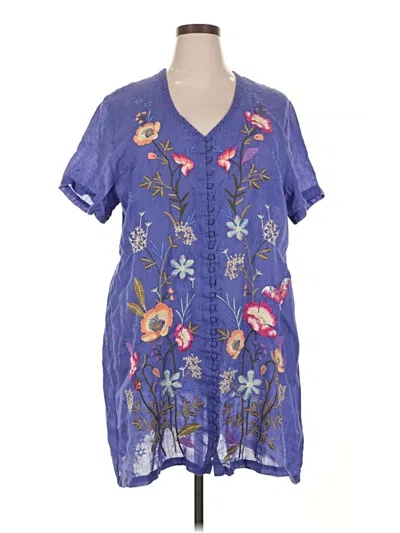 Pre-owned Johnny Was Casual Dress In Blue