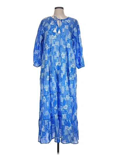 Pre-owned Johnny Was Casual Dress In Blue