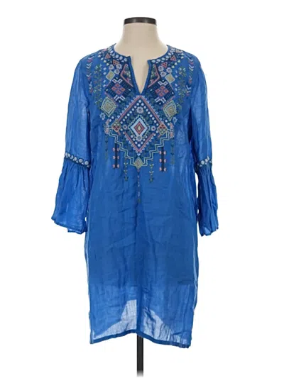 Pre-owned Johnny Was Casual Dress In Blue