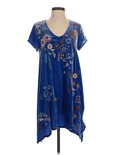 Pre-owned Johnny Was Casual Dress In Blue