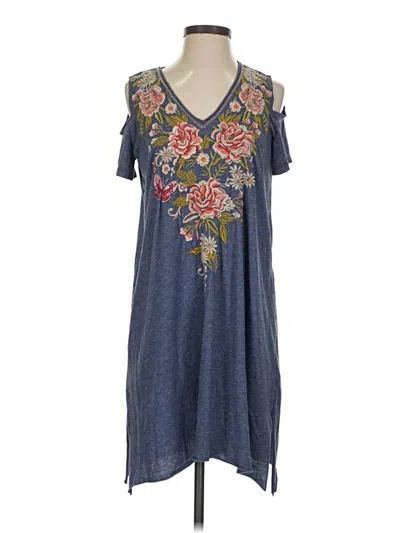 Pre-owned Johnny Was Casual Dress In Blue