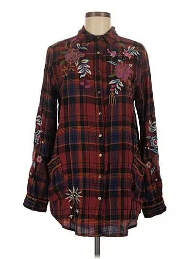 Pre-owned Johnny Was Casual Dress In Burgundy