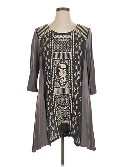 Pre-owned Johnny Was Casual Dress In Gray
