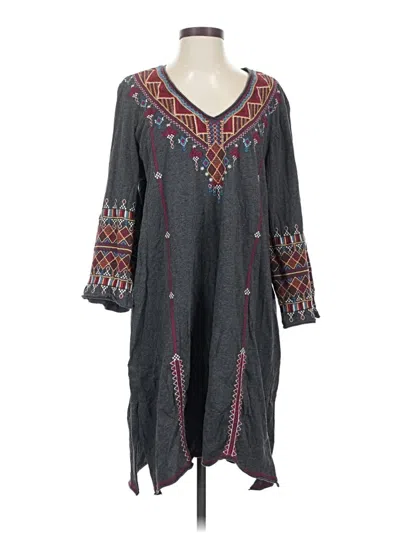 Pre-owned Johnny Was Casual Dress In Gray