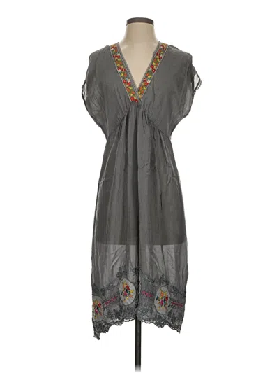 Pre-owned Johnny Was Casual Dress In Gray