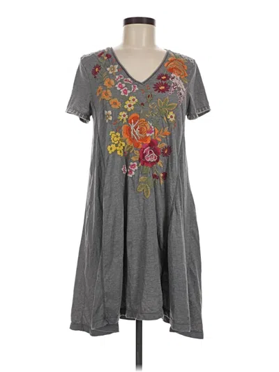 Pre-owned Johnny Was Casual Dress In Gray