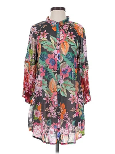 Pre-owned Johnny Was Casual Dress In Green
