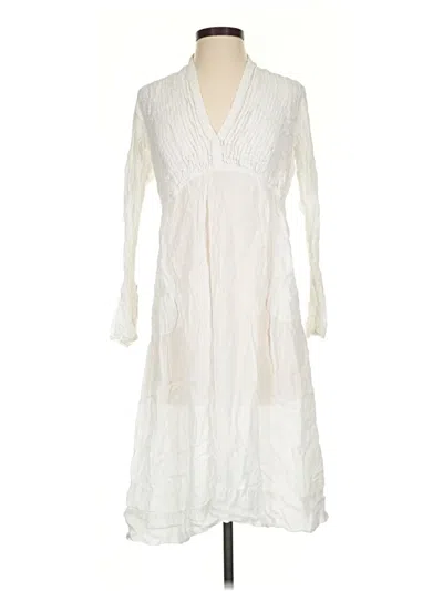 Pre-owned Johnny Was Casual Dress In Ivory
