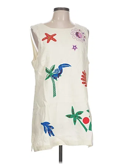 Pre-owned Johnny Was Casual Dress In Ivory