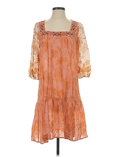 Pre-owned Johnny Was Casual Dress In Orange