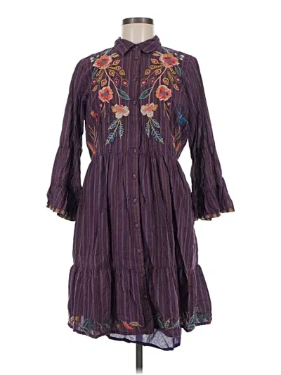 Pre-owned Johnny Was Casual Dress In Purple