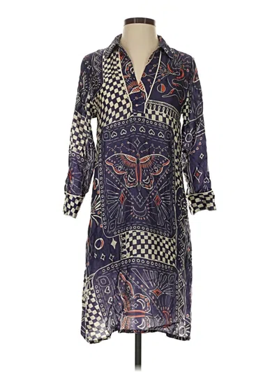 Pre-owned Johnny Was Casual Dress In Purple