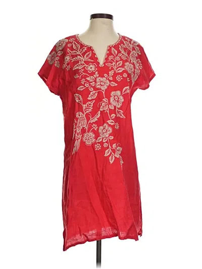 Pre-owned Johnny Was Casual Dress In Red