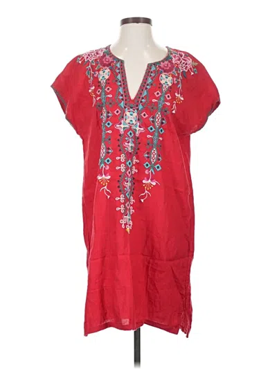Pre-owned Johnny Was Casual Dress In Red