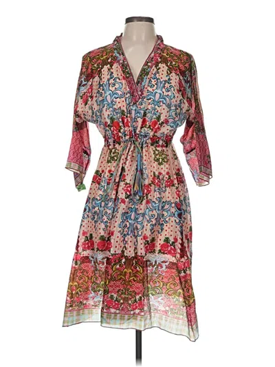 Pre-owned Johnny Was Casual Dress In Red