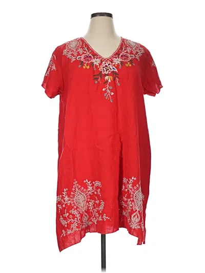 Pre-owned Johnny Was Casual Dress In Red