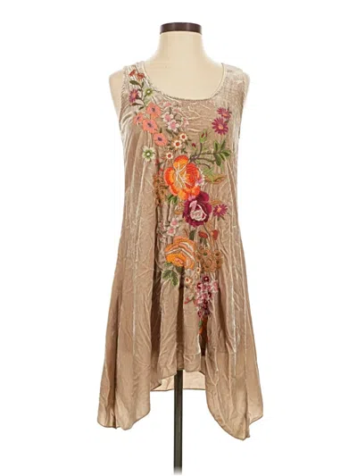 Pre-owned Johnny Was Casual Dress In Tan