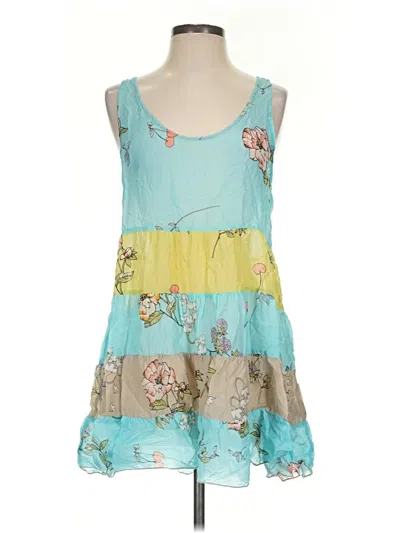 Pre-owned Johnny Was Casual Dress In Teal