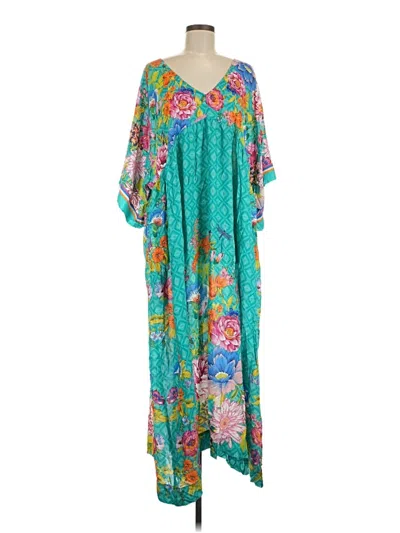 Pre-owned Johnny Was Casual Dress In Teal
